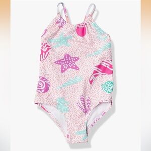 Hatley Kids' Pink and Aqua Starfish One Piece Swimsuit